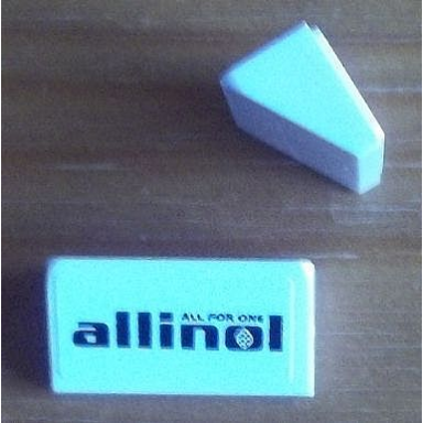 white slope 30 1 x 2 x 2 3 with all for one allinol pattern sticker - set 8679
