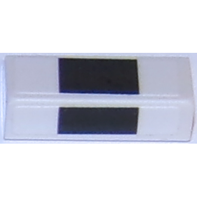 white slope 30 1 x 2 x 2 3 with thick black stripes on white background pattern stickers - set 75874