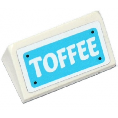 white slope 30 1 x 2 x 2 3 with white toffee on medium azure background pattern sticker - set 41124