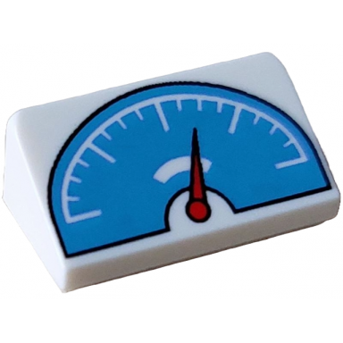 white slope 30 1 x 2 x 2 3 with dark azure weight scale with red pointer pattern