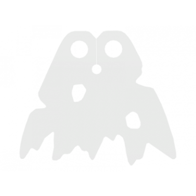 white minifigure cape cloth holes and tattered edges - traditional starched fabric