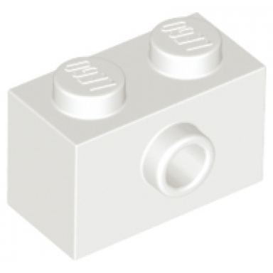 white brick modified 1 x 2 with stud on side