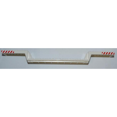 white train base 6 x 34 split-level without bottom tubes with red and white danger stripes pattern at each end on both sides stickers - set 7686