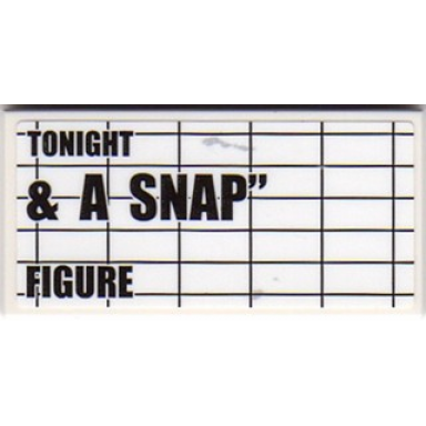 white tile 2 x 4 with tonight a snap figure on black grid pattern sticker - set 10232