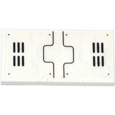 white tile 2 x 4 with black lines vents and 8 rivets pattern sticker - set 70709