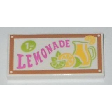 white tile 2 x 4 with lemonade pattern