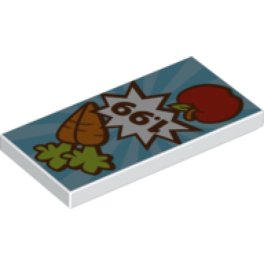 white tile 2 x 4 with carrots apple and 1.99 pattern