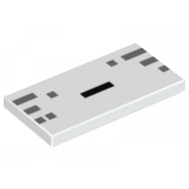 white tile 2 x 4 with black and dark bluish gray rectangles pattern minecraft ghast mouth