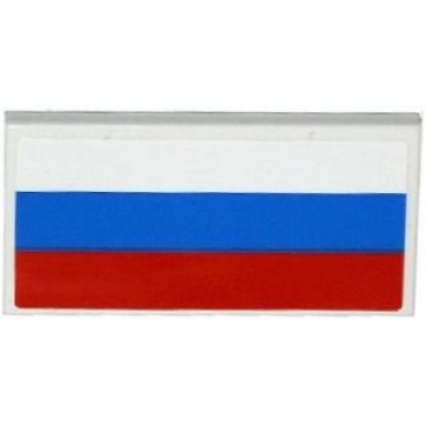 white tile 2 x 4 with russian flag pattern sticker - set 75912