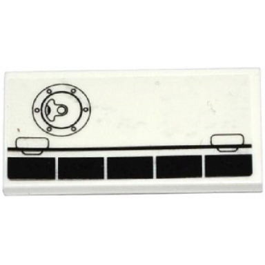 white tile 2 x 4 with airplane flaps and filler cap pattern model left side sticker - set 60078