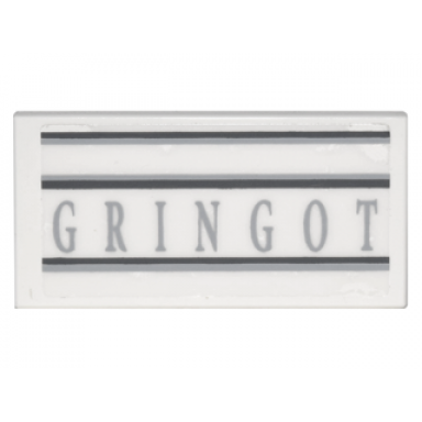 white tile 2 x 4 with gringot pattern sticker - set 10217