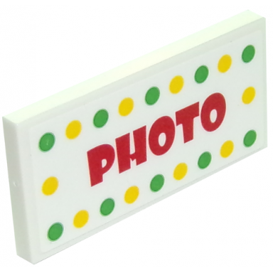 white tile 2 x 4 with photo pattern sticker - set 10261
