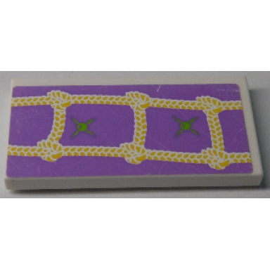 white tile 2 x 4 with corded ladder pattern sticker - set 41038