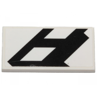 white tile 2 x 4 with black ace tie interceptor insignia pattern model left side sticker - set 75242