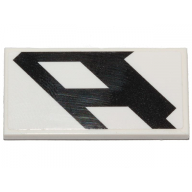 white tile 2 x 4 with black ace tie interceptor insignia pattern model right side sticker - set 75242