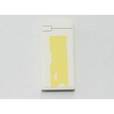 white tile 2 x 4 with black line bright light yellow stripe and peeling paint pattern sticker - set 75218