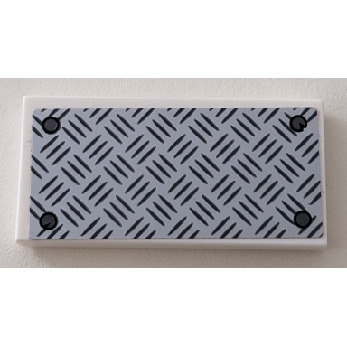 white tile 2 x 4 with tread plate pattern sticker - set 70915