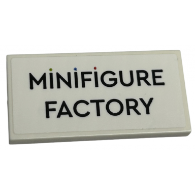 white tile 2 x 4 with minifigure factory lime blue and red dots pattern sticker - set 40574