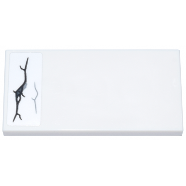 white tile 2 x 4 with black dark bluish gray and light bluish gray narrow cracked stone pattern sticker - set 76266