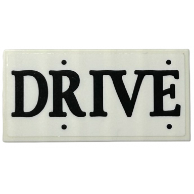 white tile 2 x 4 with black drive and 4 rivets pattern sticker - set 76425