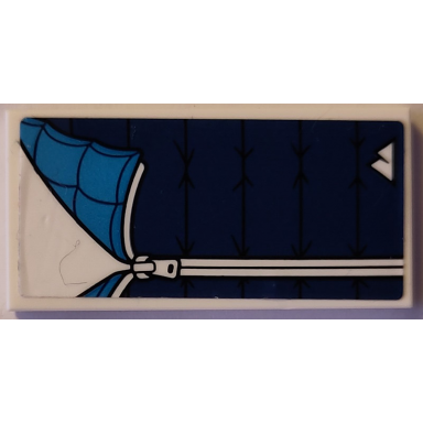 white tile 2 x 4 with dark azure and dark blue sleeping bag with zipper and sports mountain logo pattern sticker - set 60387