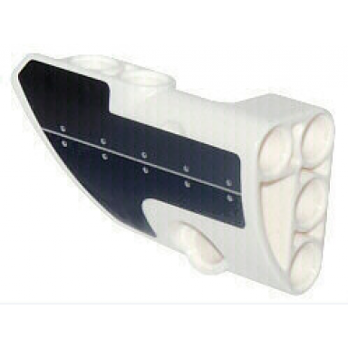 white technic panel fairing 1 small smooth short side a with black panel with rivets pattern sticker - set 42025