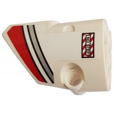 white technic panel fairing 1 small smooth short side a with red and silver stripes and no step pattern sticker - set 42057