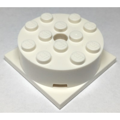 white turntable 4 x 4 x 1 1 3 with white square base locking 87081 61485