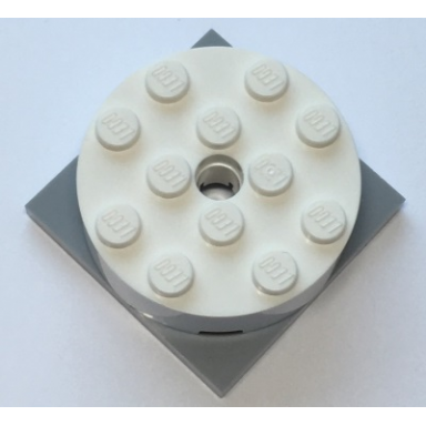 white turntable 4 x 4 x 1 1 3 with light bluish gray square base locking 87081 61485