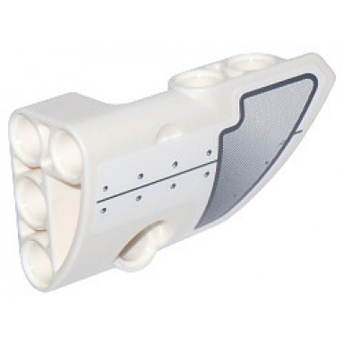 white technic panel fairing 2 small smooth short side b with gray panel and rivets pattern sticker - set 42025