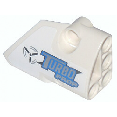 white technic panel fairing 2 small smooth short side b with propeller and turbo prop pattern sticker - set 42025