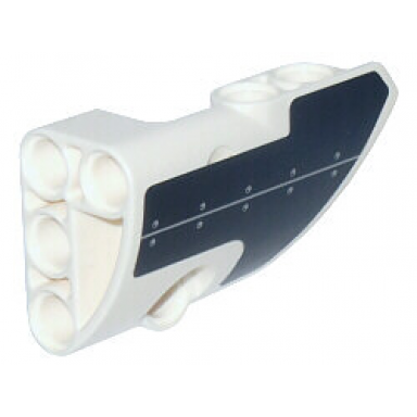 white technic panel fairing 2 small smooth short side b with black panel with rivets pattern sticker - set 42025
