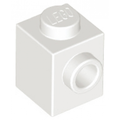 white brick modified 1 x 1 with stud on side
