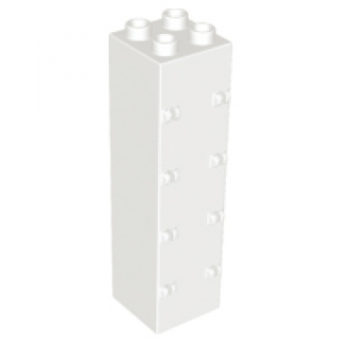 white duplo wall 2 x 2 x 6 with drawer slots and 8 hinges