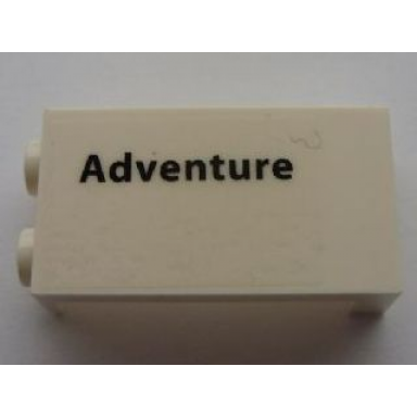 white panel 1 x 2 x 3 with side supports - hollow studs with adventure pattern model left side sticker - set 10213