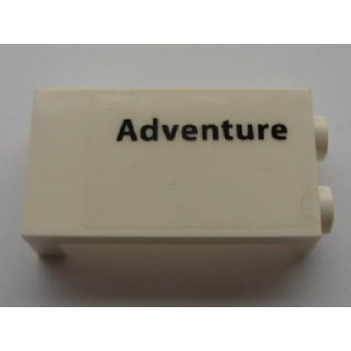 white panel 1 x 2 x 3 with side supports - hollow studs with adventure pattern model right side sticker - set 10213