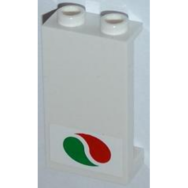 white panel 1 x 2 x 3 with side supports - hollow studs with octan logo pattern sticker - set 60016