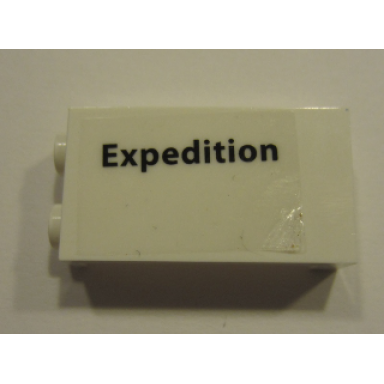 white panel 1 x 2 x 3 with side supports - hollow studs with expedition pattern model left side sticker - set 10231