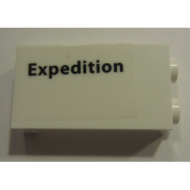 white panel 1 x 2 x 3 with side supports - hollow studs with expedition pattern model right side sticker - set 10231