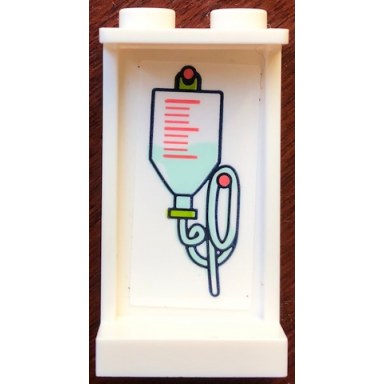 white panel 1 x 2 x 3 with side supports - hollow studs with drip pattern the right way up sticker - set 41424