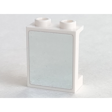 white panel 1 x 2 x 2 with side supports - hollow studs with mirror pattern sticker - set 41058