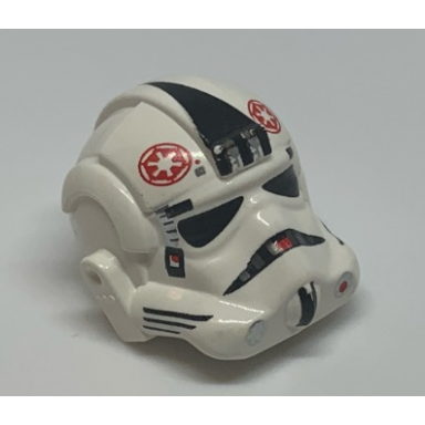 white minifigure headgear helmet sw stormtrooper type 2 at-at driver red imperial logo pattern