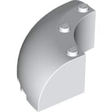 white brick round corner 6 x 6 x 2