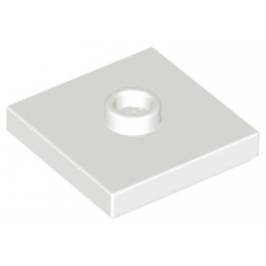 white plate modified 2 x 2 with groove and 1 stud in center jumper