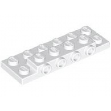 white plate modified 2 x 6 x 2 3 with 4 studs on side