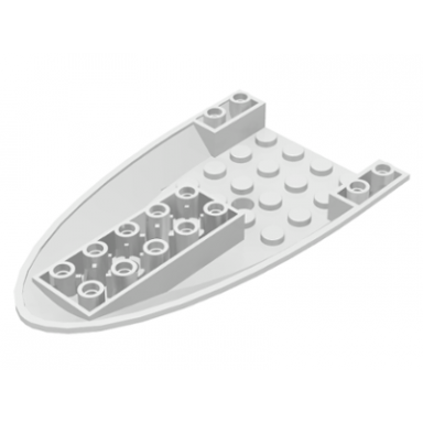 white aircraft fuselage forward bottom curved 6 x 10 with 3 holes