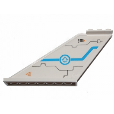 white tail 12 x 2 x 5 with dark azure stripe and target pattern model left sticker - set 70701