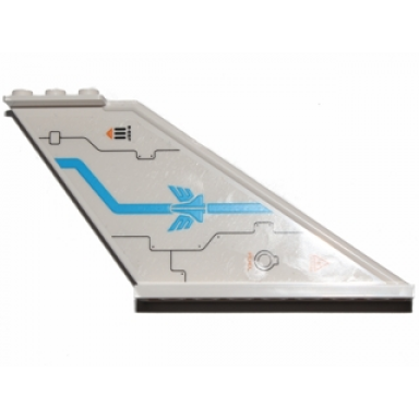 white tail 12 x 2 x 5 with dark azure stripe and galaxy squad logo pattern model right sticker - set 70701