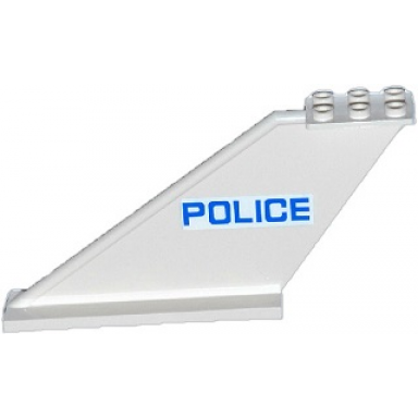 white tail 12 x 2 x 5 with blue police pattern on both sides stickers - set 60046