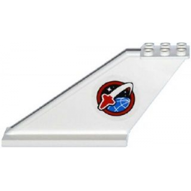 white tail 12 x 2 x 5 with space shuttle logo pattern on both sides stickers - set 60080